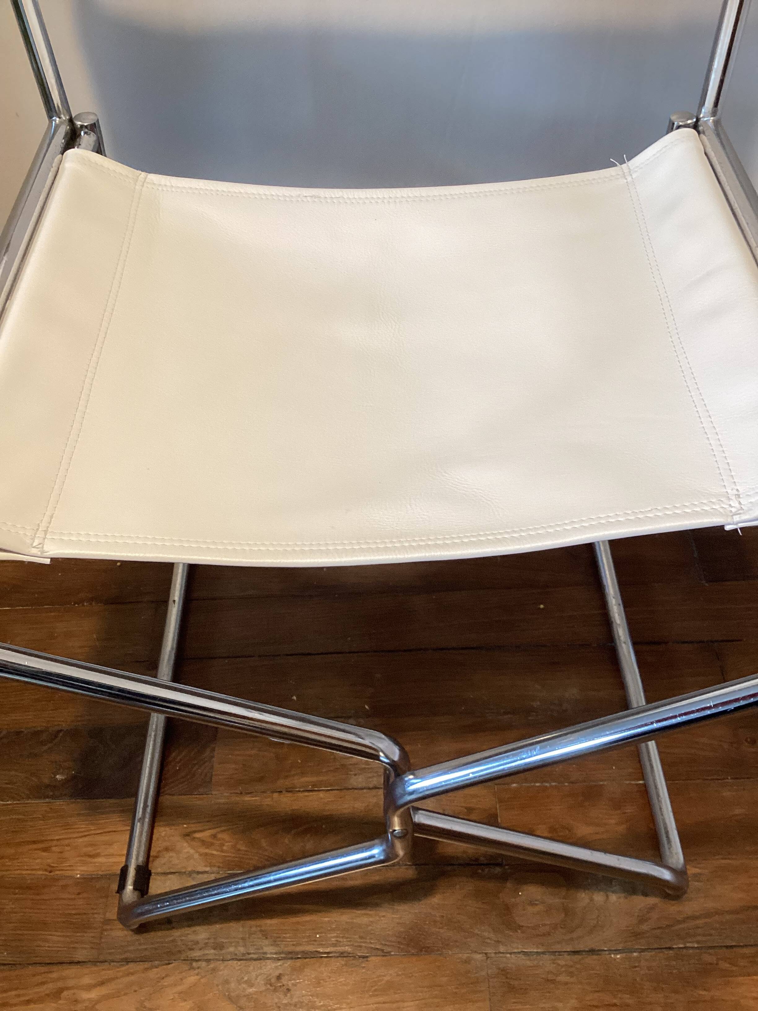 Vintage 1970s leather director's chair