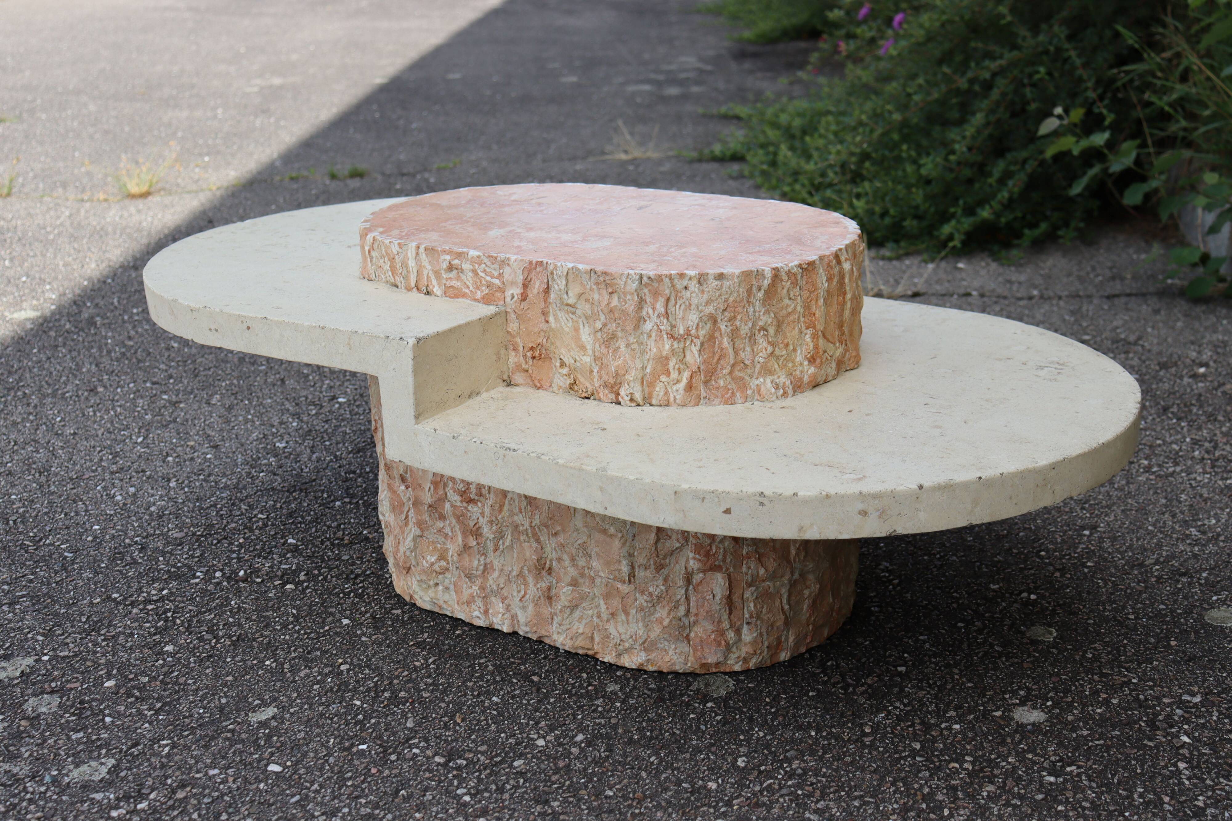 Travertine coffee table 1970
