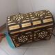 Handcrafted chest made of brass and camel bone.