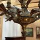 Louis XV style 6-light bronze chandelier from the 1950s