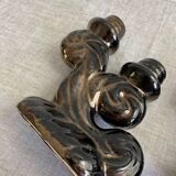 Pair of Vallauris iridescent ceramic candle holders