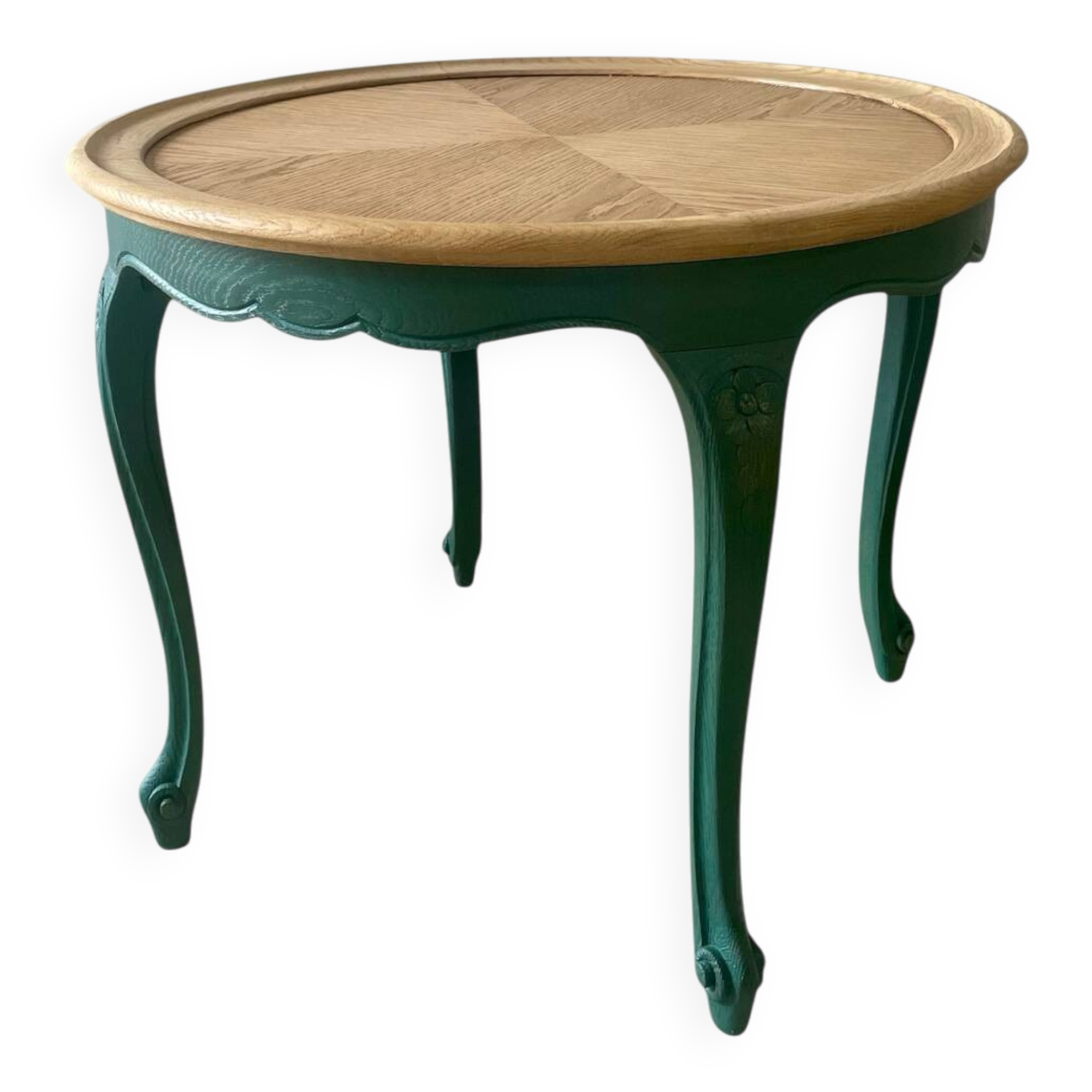 Vintage Louis XV style guéridon in renovated oak.
