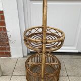 Vintage rattan bar server