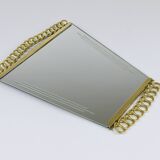 Josef Frank Attr. Mid-Century Brass Loop Wall Mirror, Austria, 1950s