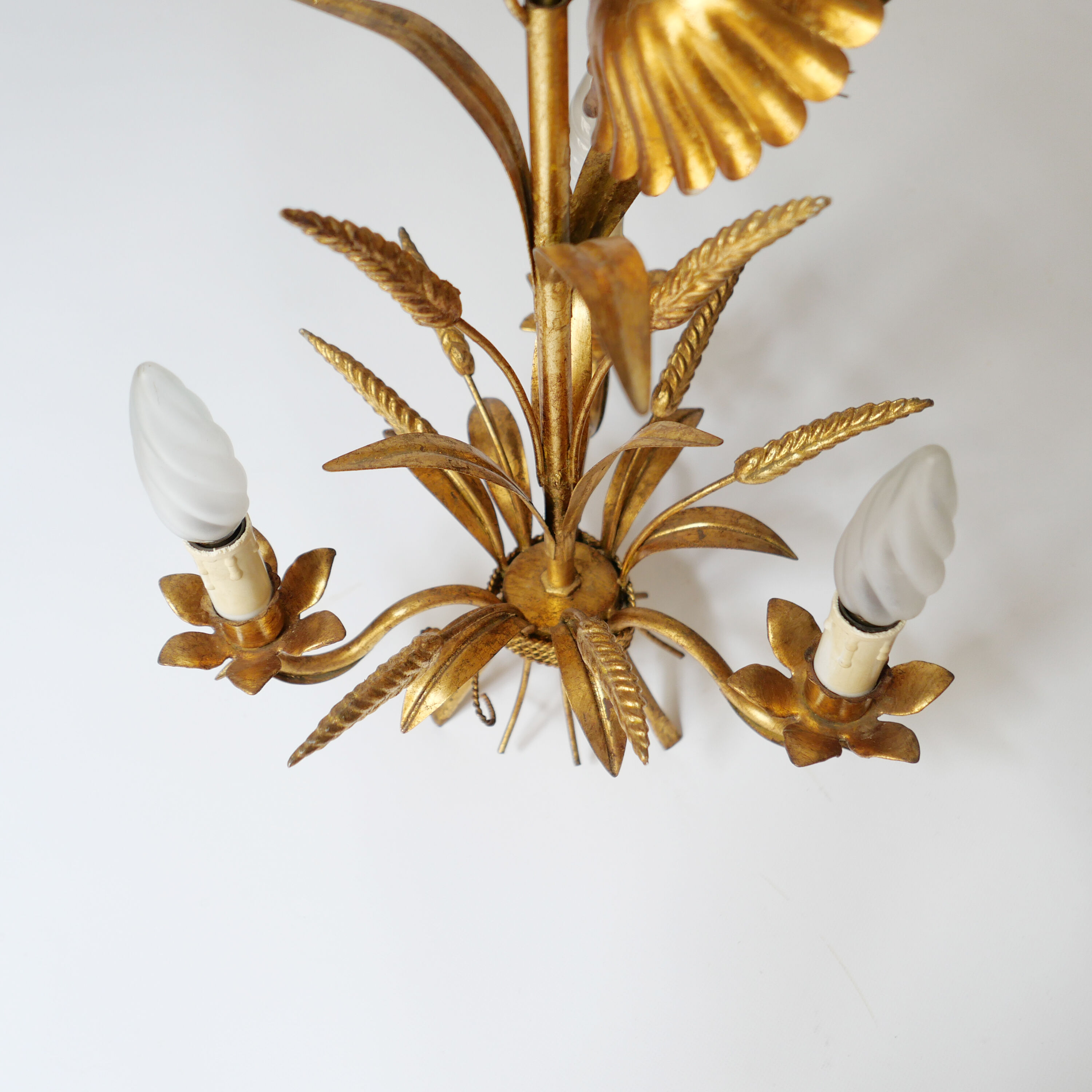 lampe lustre en metal vintage Kogl Hans design 1970 épis de blé