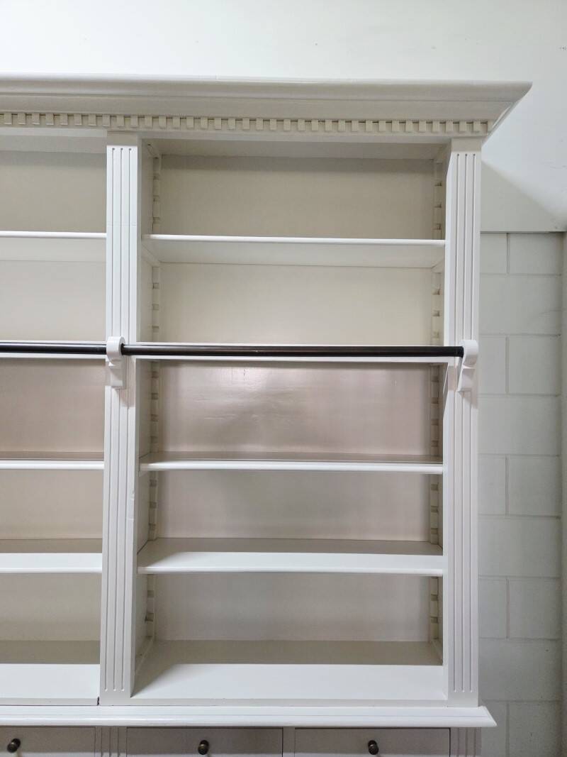 White bookcase library cabinet bookcase with ladder