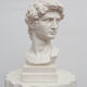 David head in white plaster