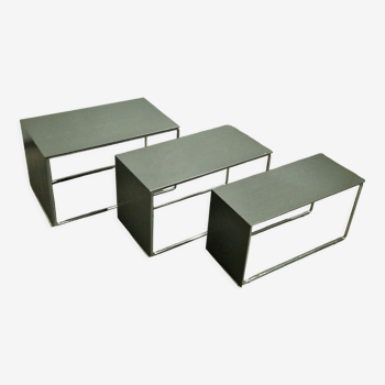 Set of 3 post modern nesting tables, Netherlands 1970s