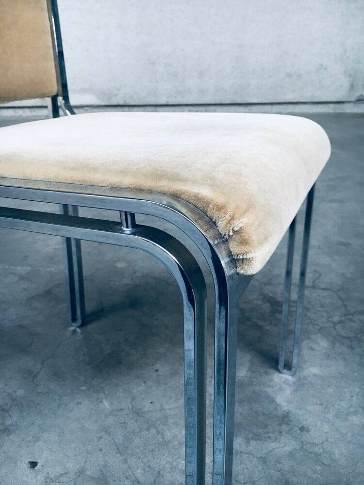 Italian Hollywood Regency Style Modernist Dining Chairs, 1970s, Set of 6