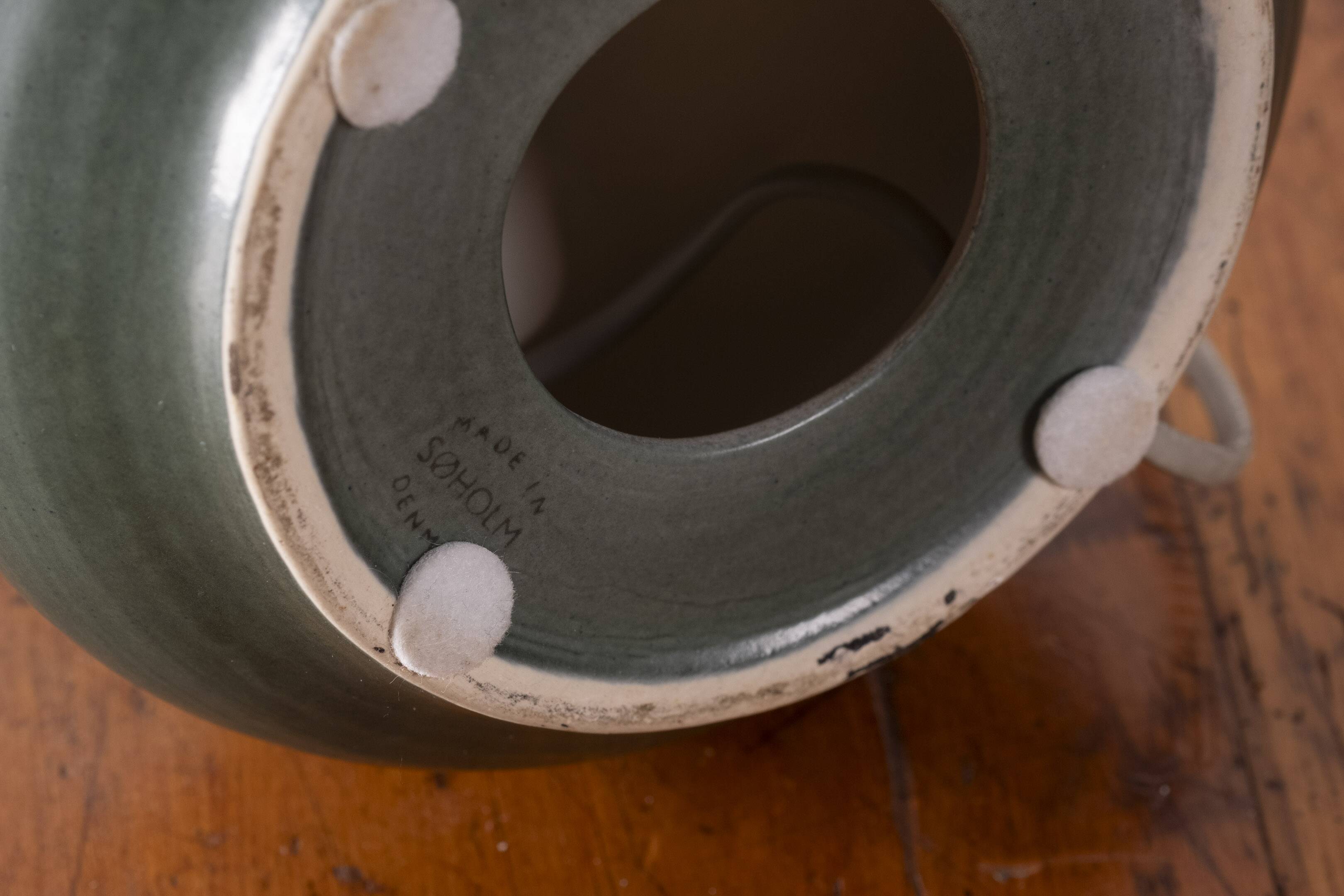 Lampe de table en céramique verte par Søholm, 1960 Danemark