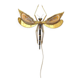 "Libellule" wall light by Jacques Duval Brasseur in brass and agate, 1970.