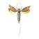 "Libellule" wall light by Jacques Duval Brasseur in brass and agate, 1970.