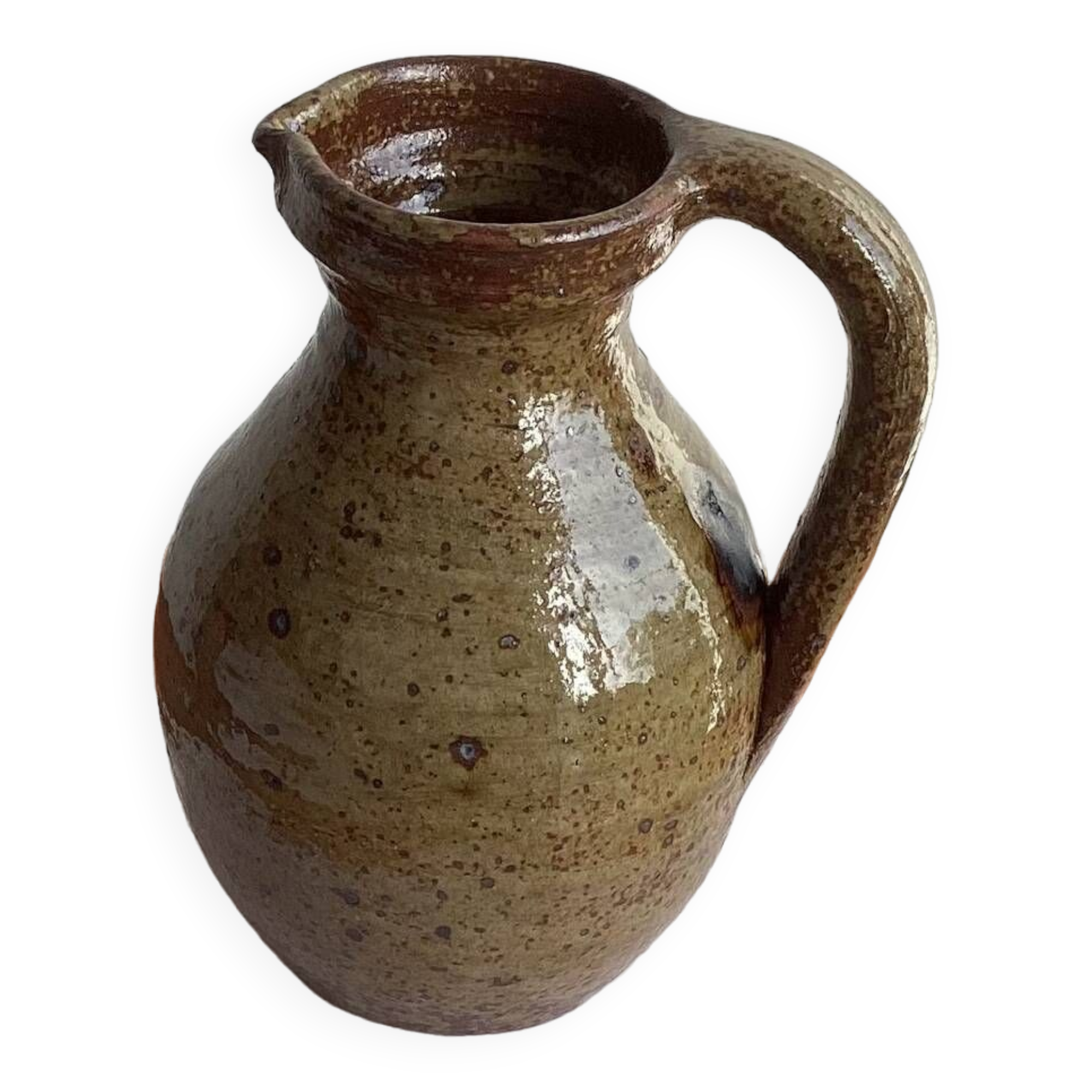 Pyrite stoneware pitcher - vintage