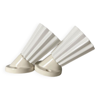 Pair of porcelain sconces