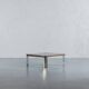 Table basse moderne du milieu du siècle en laiton et chrome par Romeo Rega, Italie, années 1970.