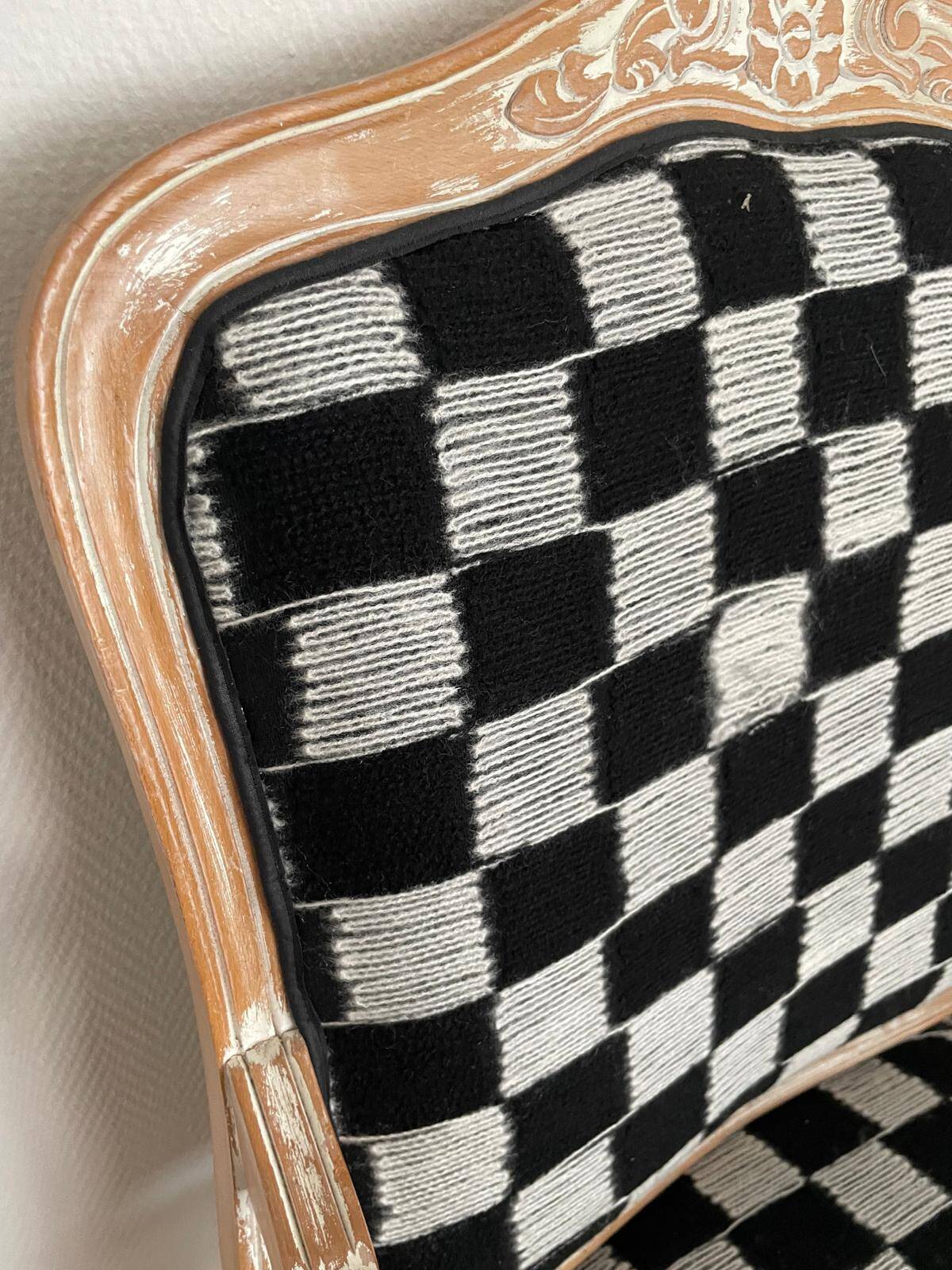 Louis XV style checkerboard armchair
