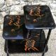 Antique chinese napoleon iii black lacquered shelf