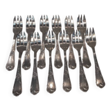 12 silver plated cake forks, Ercuis LXV 29, 14.4cm