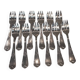12 silver plated cake forks, Ercuis LXV 29, 14.4cm