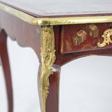Louis XV style bureau plat with lake scene decoration. Circa 1850.