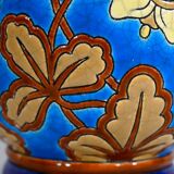 Vase decorated with flowers in enamels of longwy – early twentieth century