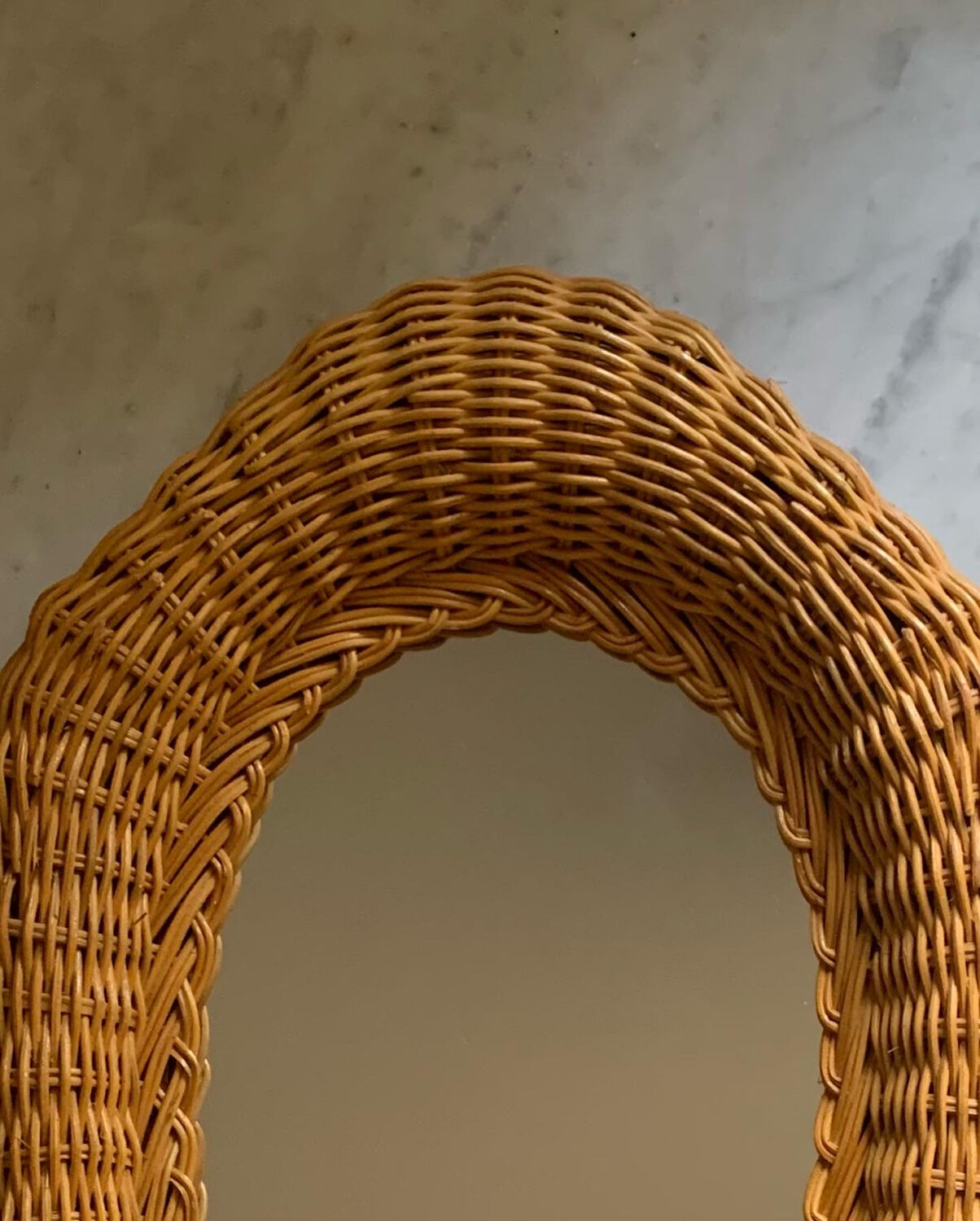 Wicker mirror from the 60s
