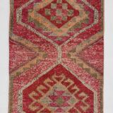 3x10 Red Pink Oriental Vintage Runner Rug, 95x317Cm