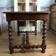 Louis XIII wooden desk, twisted feet and braces
