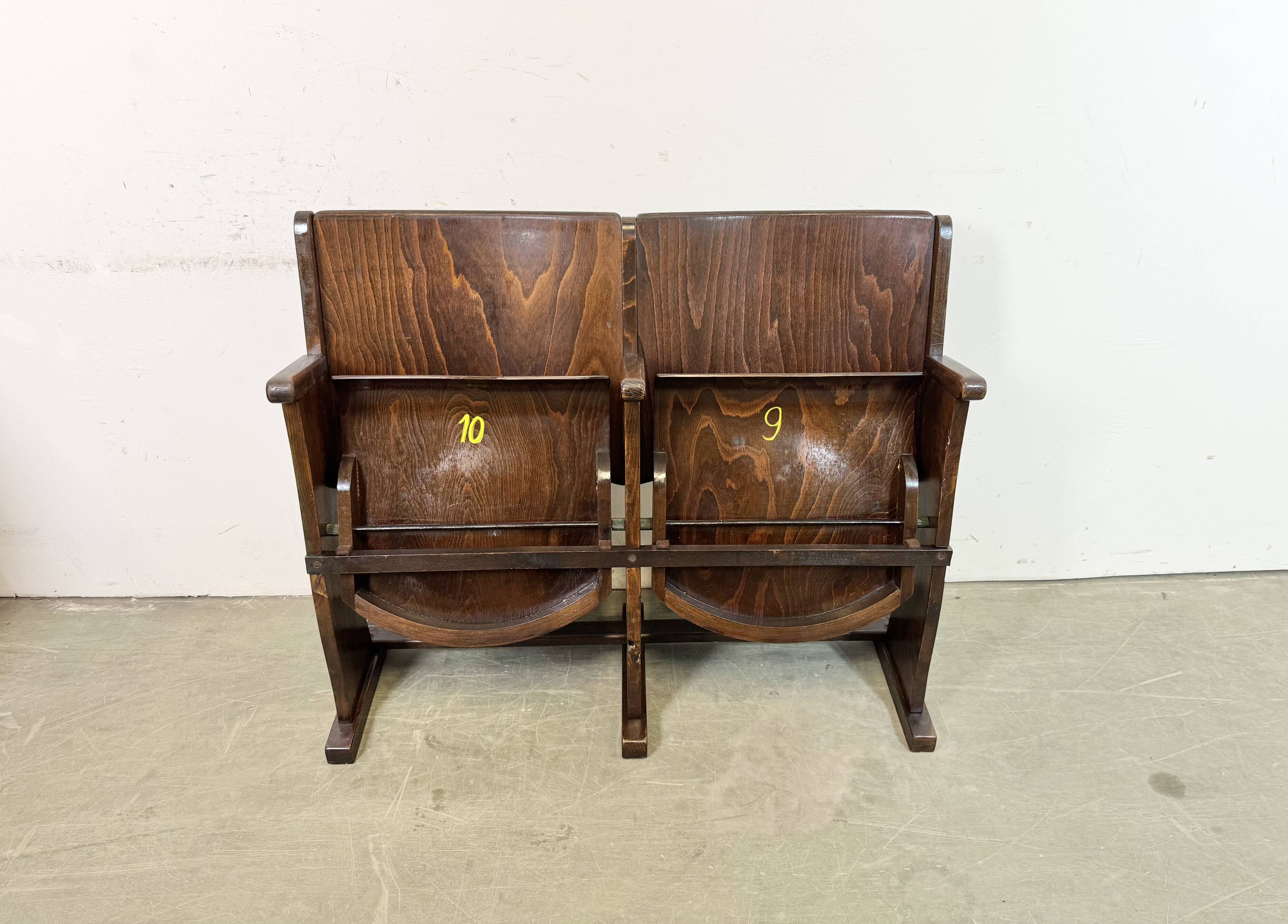 Vintage two-seat cinema bench from ton, 1960s