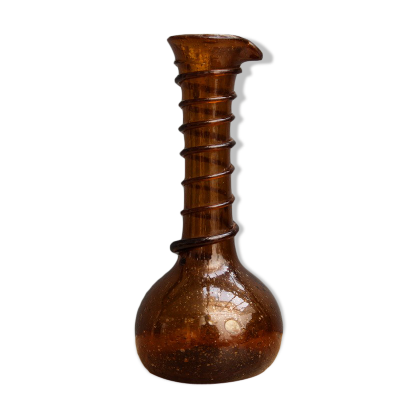 Amber blown glass vase -fiole