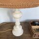 Alabaster lamp, 2m fabric cable, braided jute lampshade