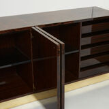 Aldo Tura sideboard in brown parchment and brass 1960