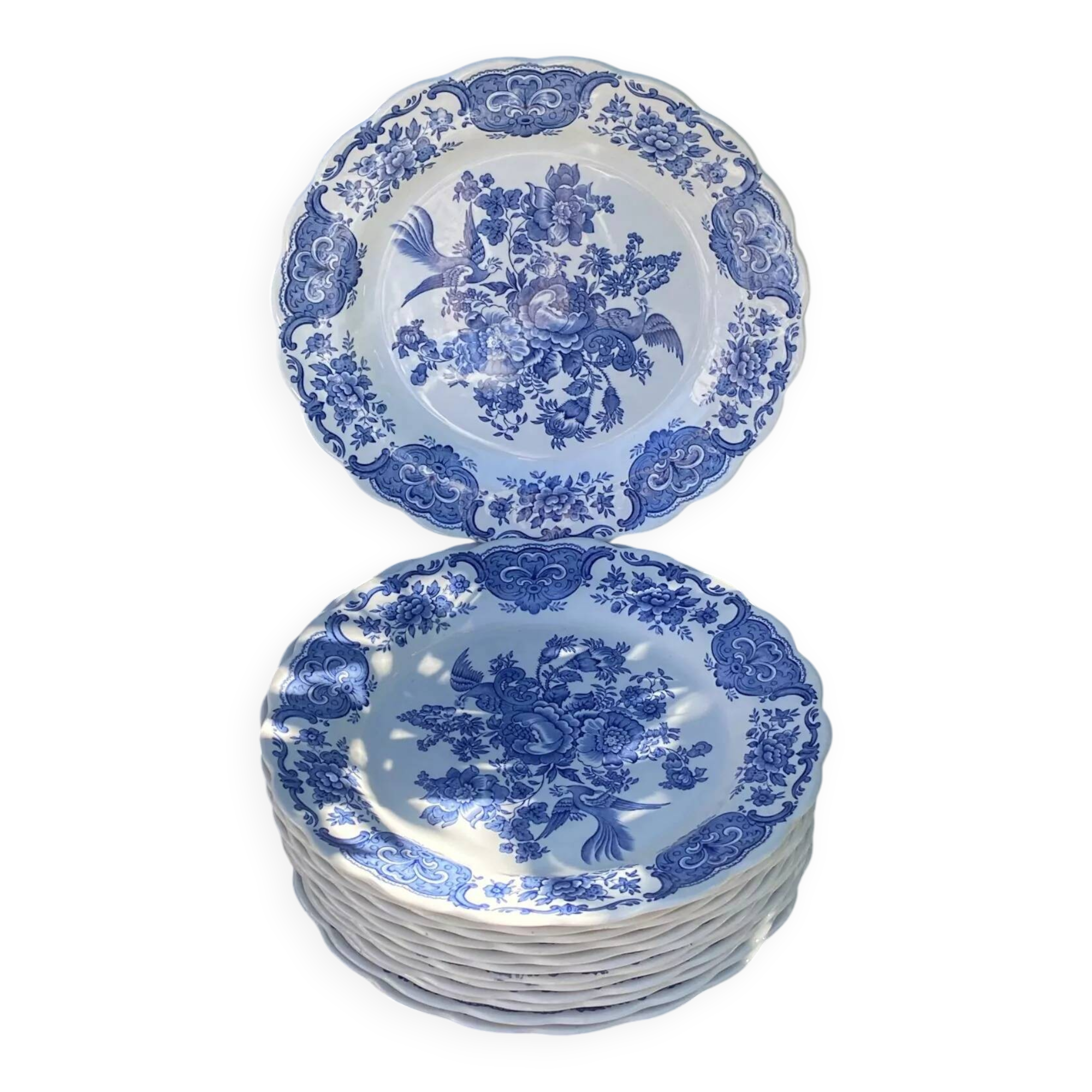 Ridgeway 13-piece dinner plate set – Windsor pattern – English Staffordshire earthenware