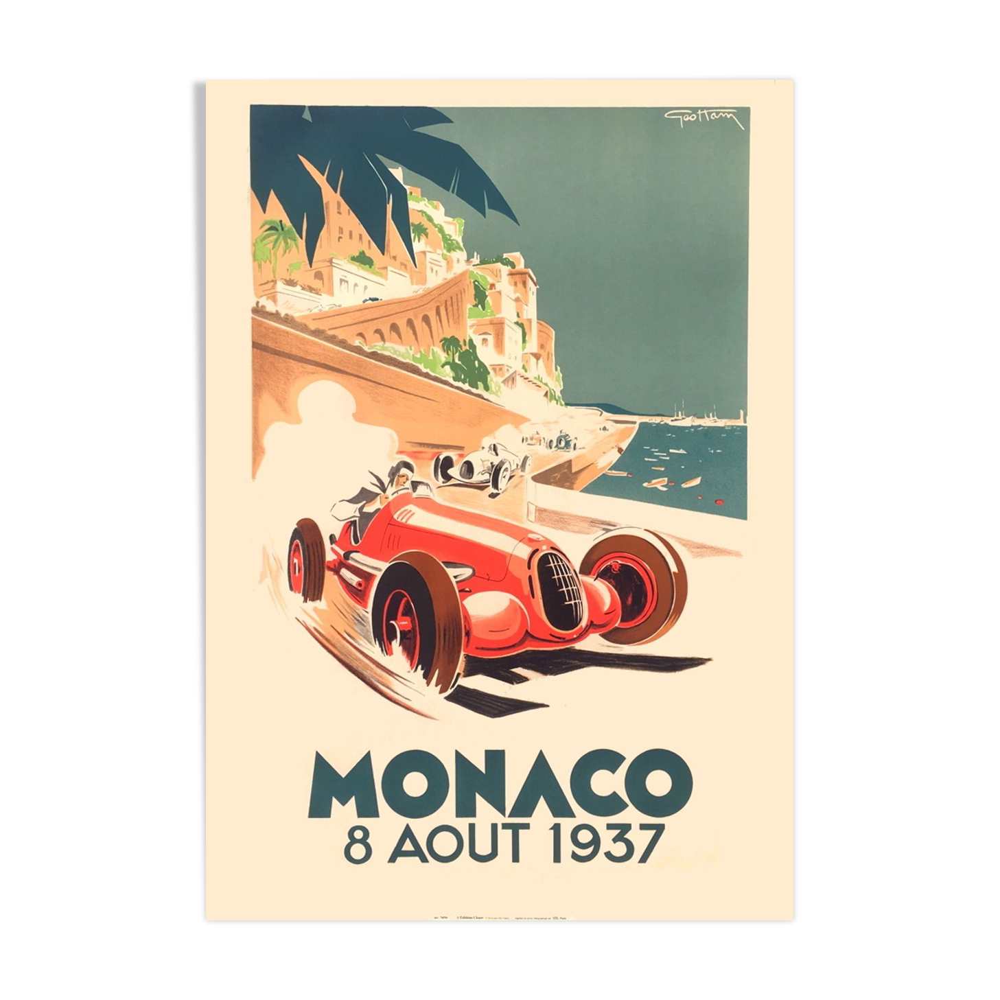 Affiche Vintage Grand Prix de Monaco 1937