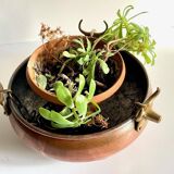 Cache-pot suspendu aux 3 buffles vintage