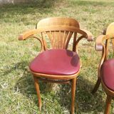 Set of 41 bistro chairs seated red skaï