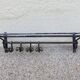 Hammered wrought iron coat rack, sliding pads, Edgard Brandt style, art deco 30s 40s