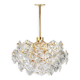 Superb chandelier, brass and crystal glass by Kinkeldey, Germany, 1970.