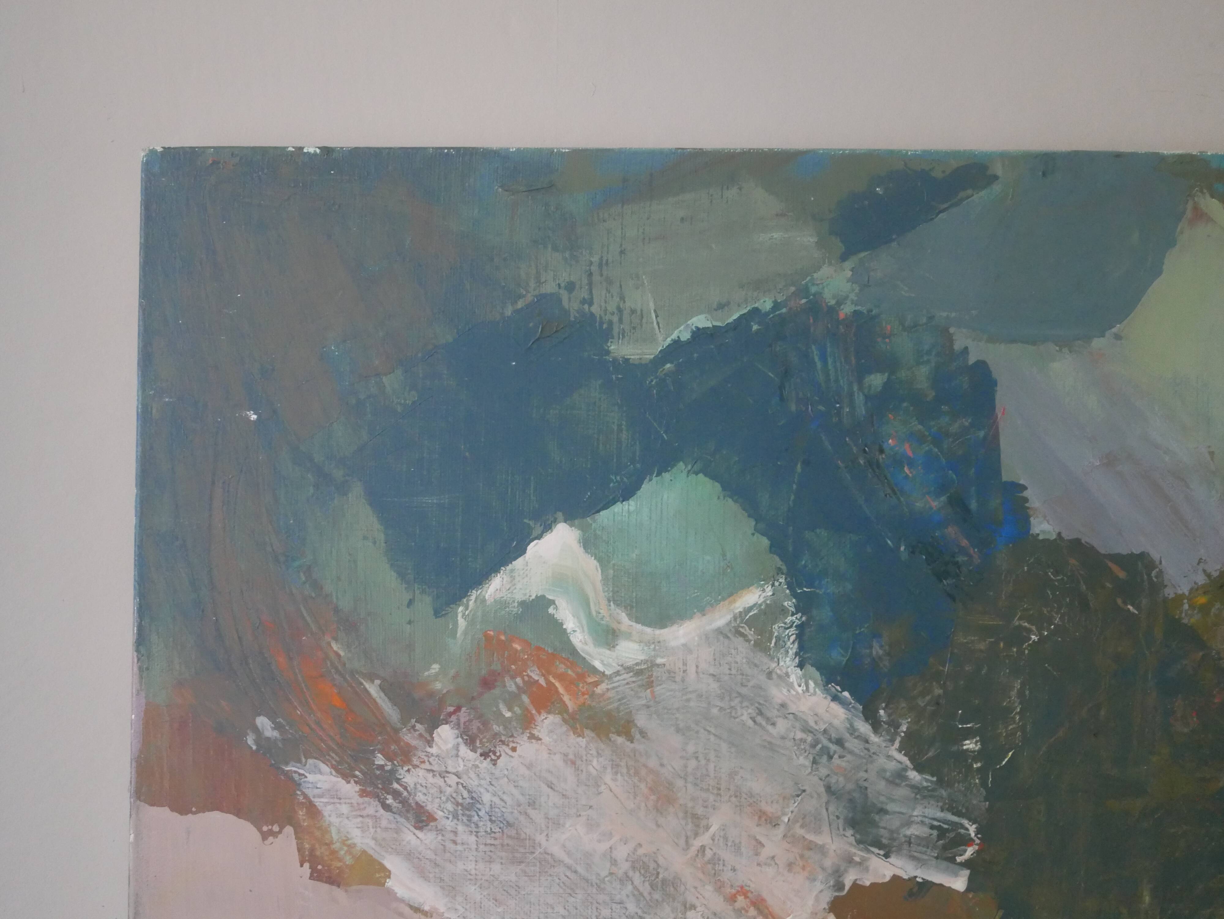 Oil painting on linen canvas, contemporary abstract art, 80s/90s