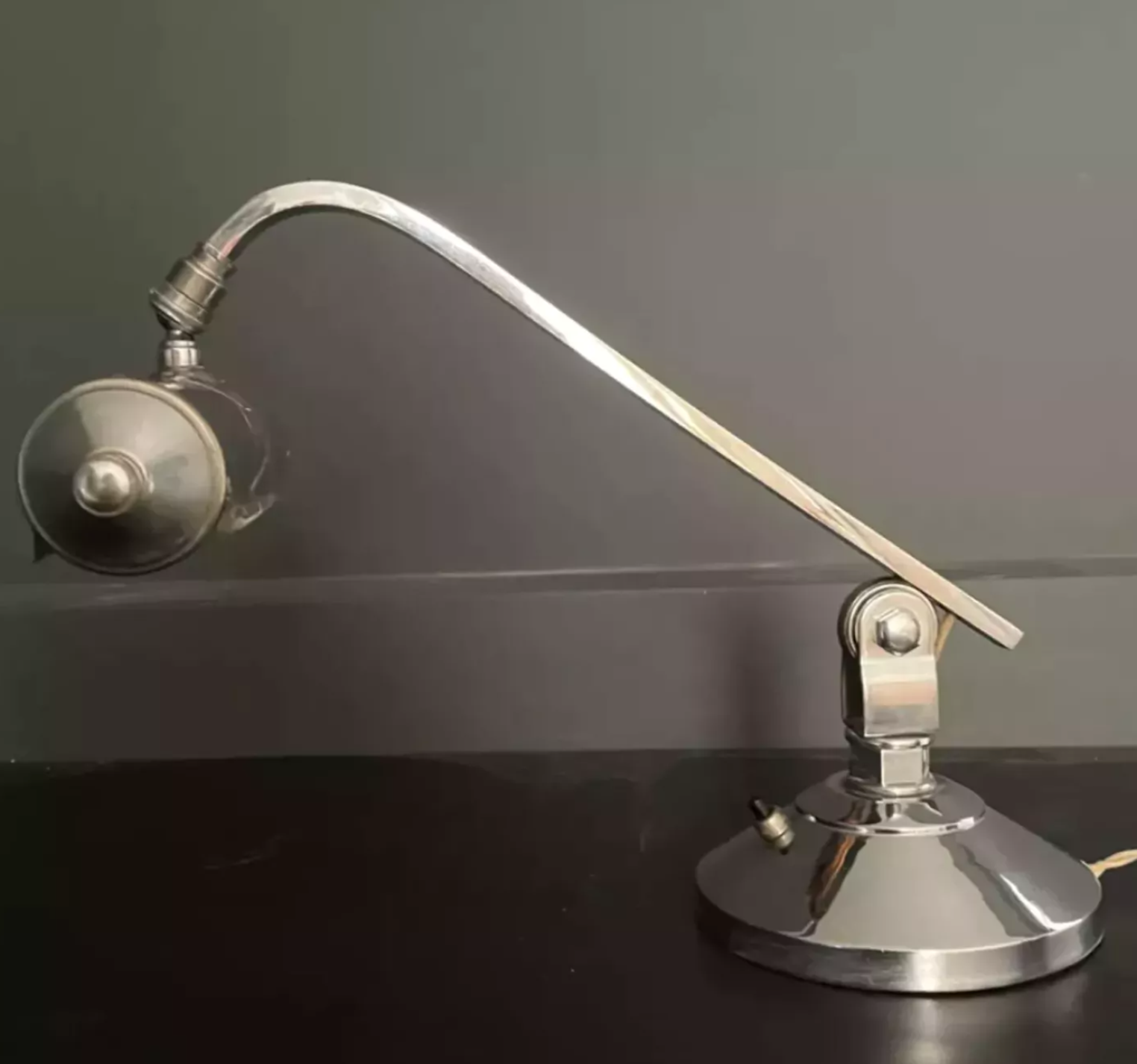 Vintage chrome adjustable desk lamp art deco