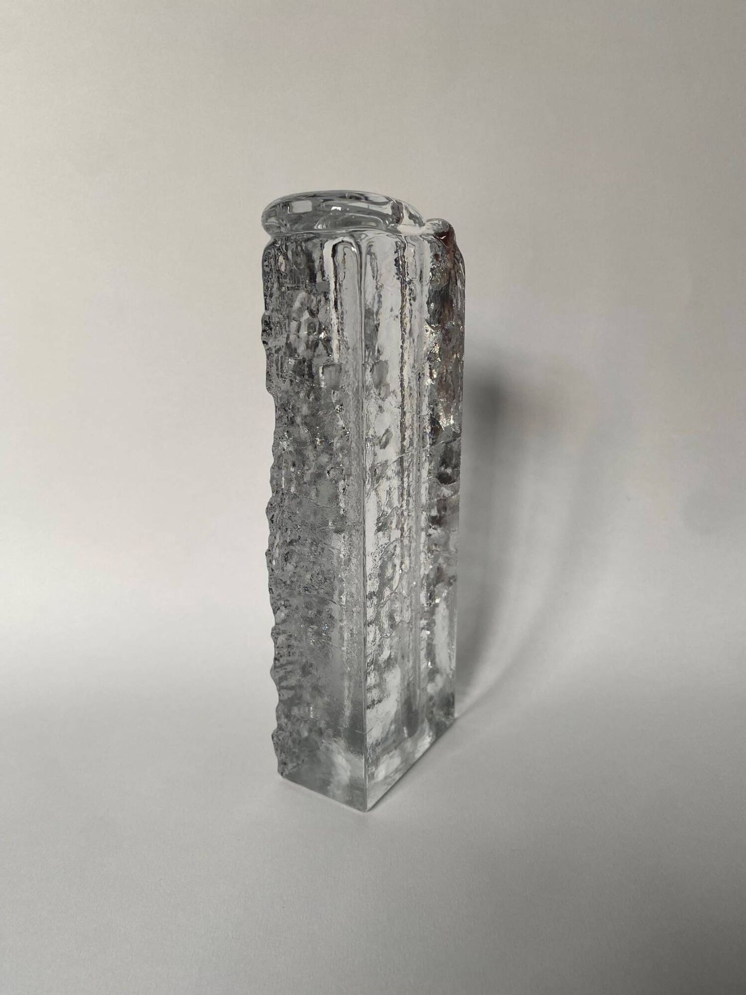 Frosted glass vase from the 1970s