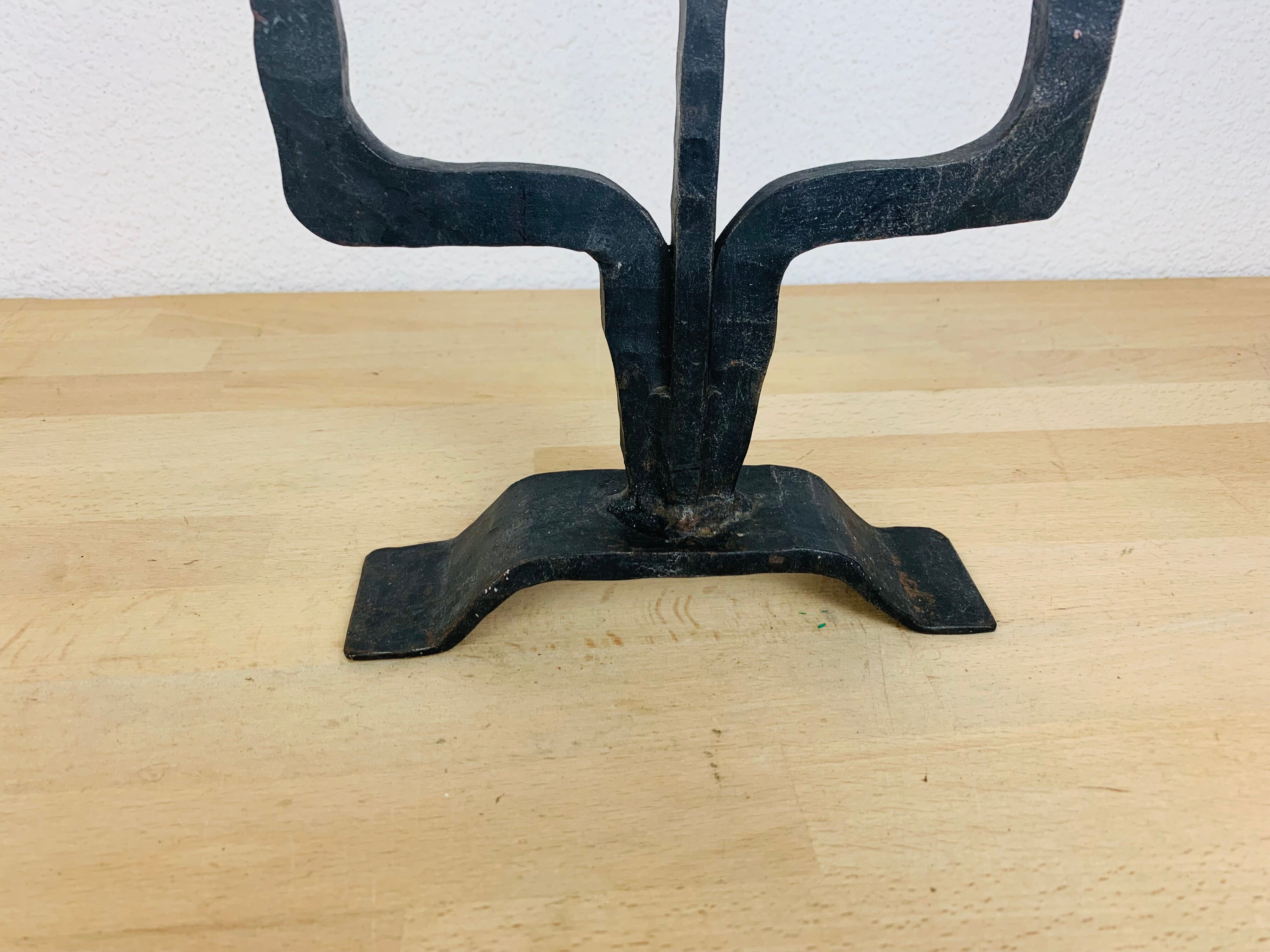 Brutalist wrought iron chandelier