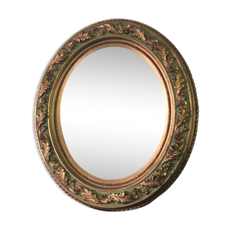 Giltwood oval heavy mirror 1980