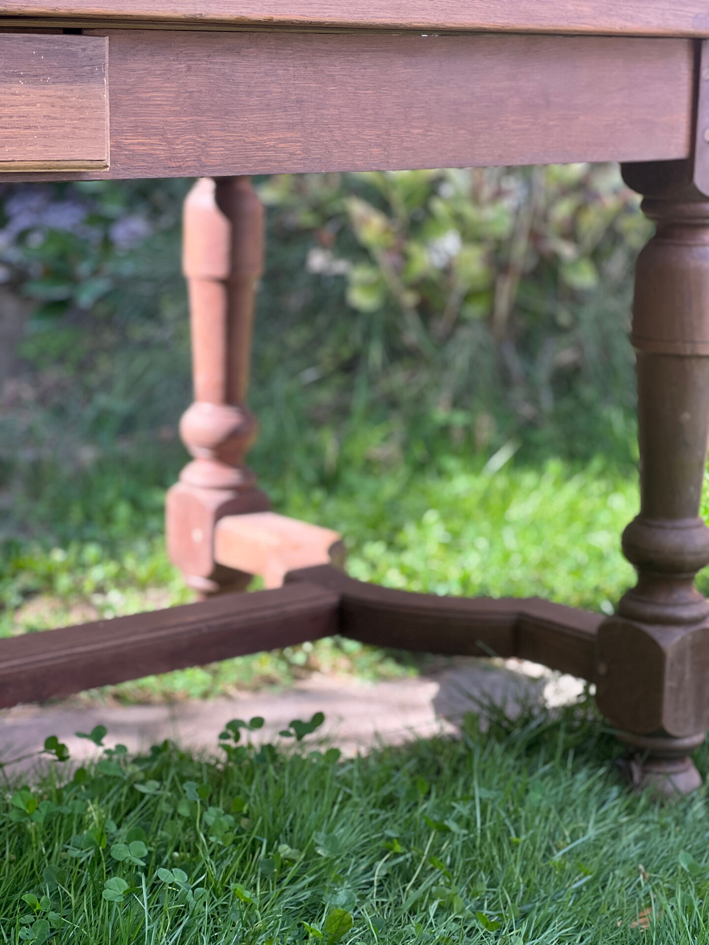 Solid oak farmhouse table with extensions
