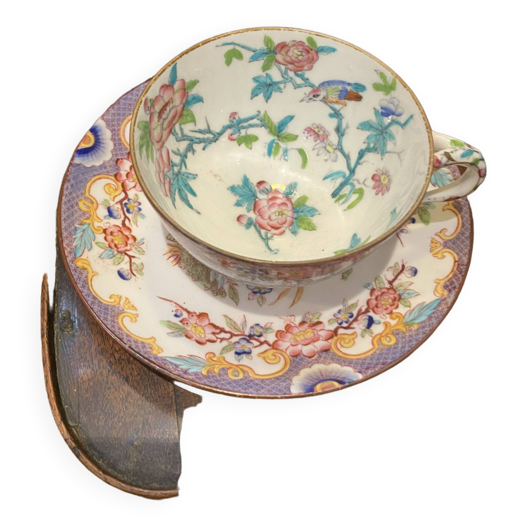 English porcelain cup and saucer, Minton