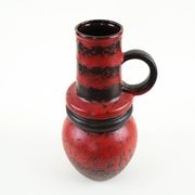 Monumental Fat Lava ceramic vase in black and red, West Germany, 1970s