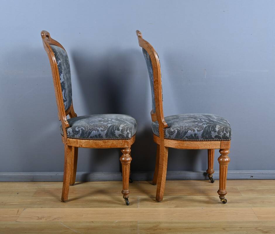 Paire de chaises en chêne, style Louis-Philippe, milieu XXème