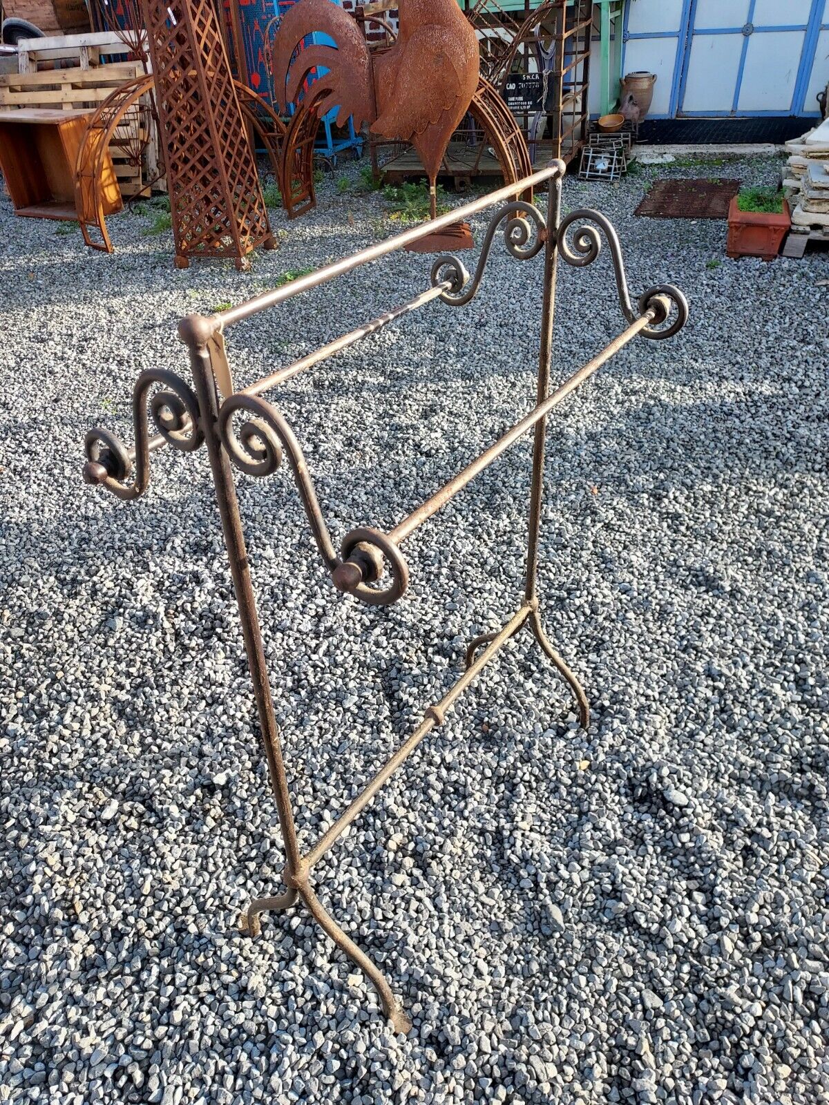 Wrought iron towel rack