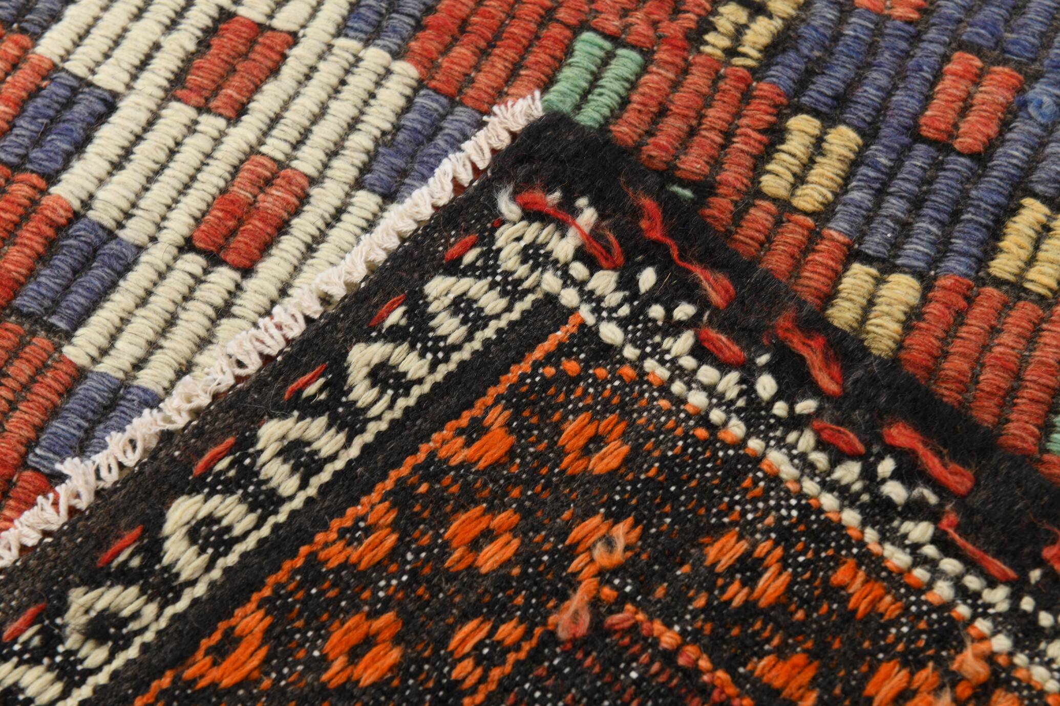 6x11 Mulicolor Living Room Rug, Vintage Wool Kilim Rug, 187x339Cm