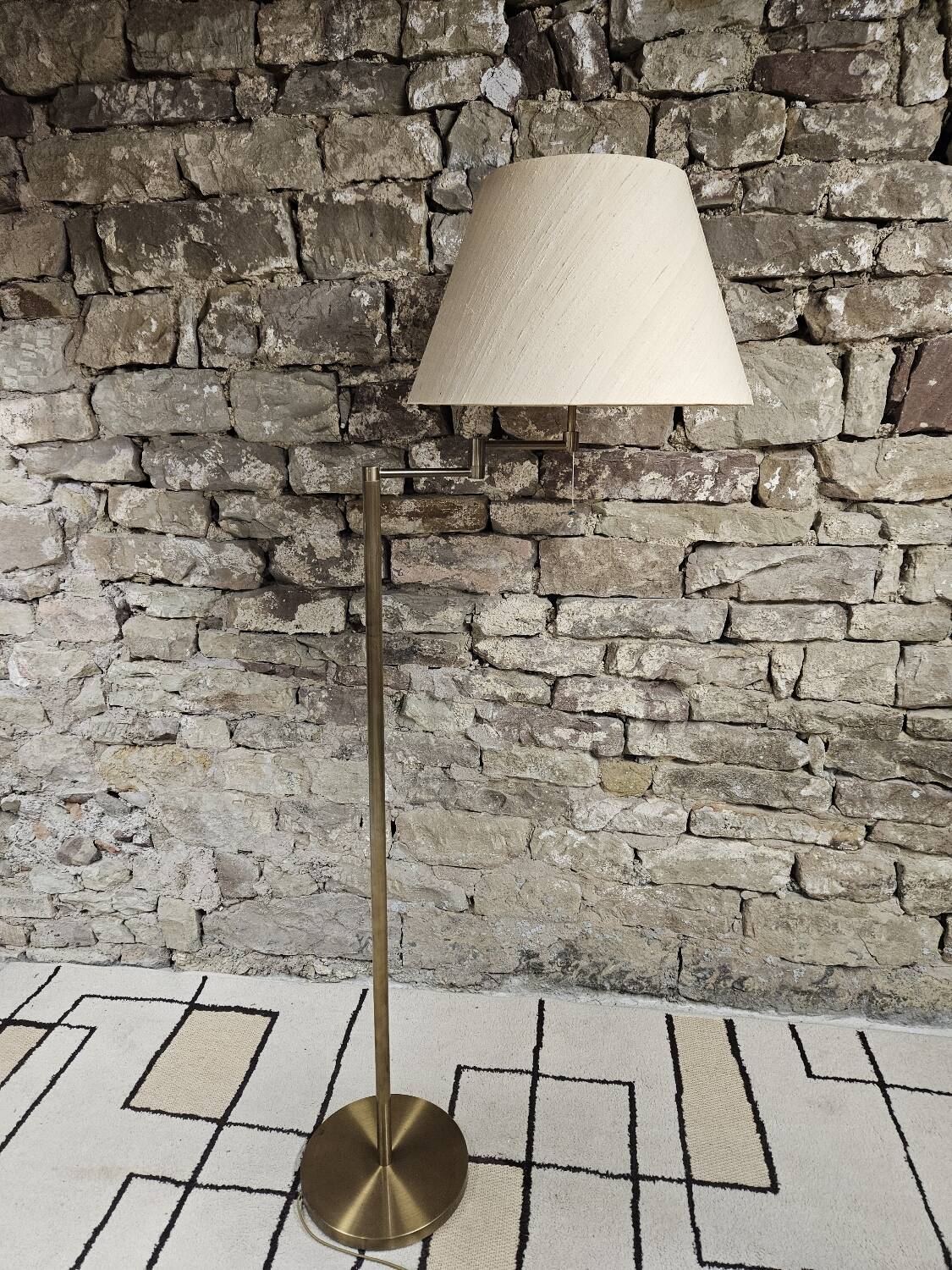 Brass Floor Lamp with Swivel Arm, Germany